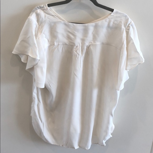 Loft NWT flutter short sleeve top in whisper white - Picture 2 of 2